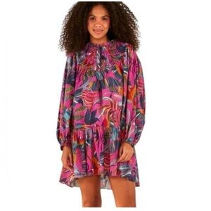 Farm Rio Rainbow Macaws Mini Dress